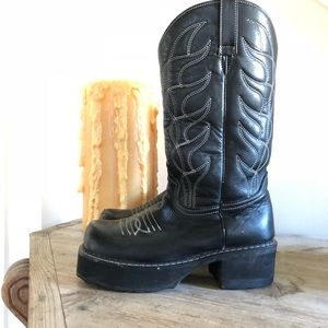 john fluevog platform cowboy boots
